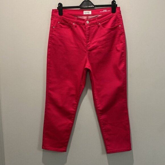 Nicole Miller Raspberry Pink Soho Skinny High Rise Ankle Jeans Size Size 12 - Picture 9 of 13